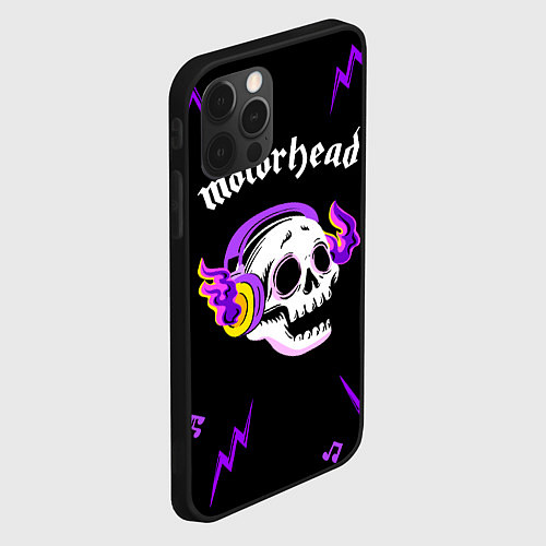 Чехол iPhone 12 Pro Motorhead неоновый череп / 3D-Черный – фото 2