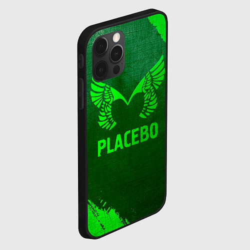 Чехол iPhone 12 Pro Placebo - green gradient / 3D-Черный – фото 2