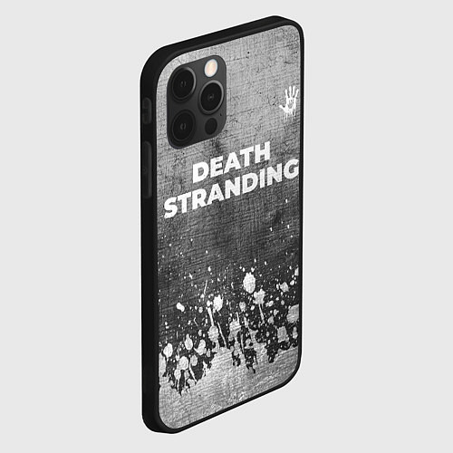 Чехол iPhone 12 Pro Death Stranding - grey gradient посередине / 3D-Черный – фото 2