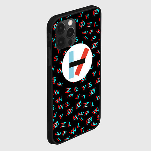 Чехол iPhone 12 Pro Twenty one pilots glitch / 3D-Черный – фото 2