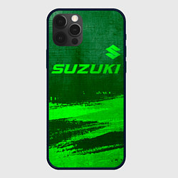 Чехол для iPhone 12 Pro Suzuki - green gradient посередине, цвет: 3D-черный