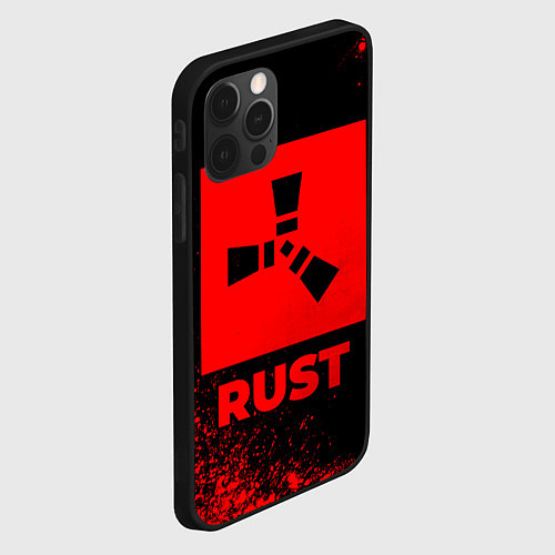 Чехол iPhone 12 Pro Rust - red gradient / 3D-Черный – фото 2