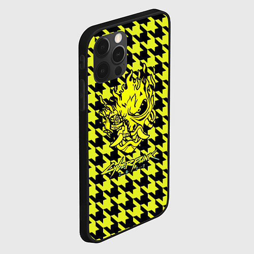 Чехол iPhone 12 Pro Cyberpunk 2077 pattern / 3D-Черный – фото 2