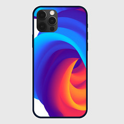 Чехол для iPhone 12 Pro Неоновые волны абстракция, цвет: 3D-черный