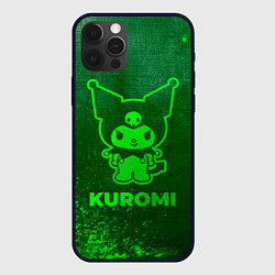 Чехол для iPhone 12 Pro Kuromi - green gradient, цвет: 3D-черный