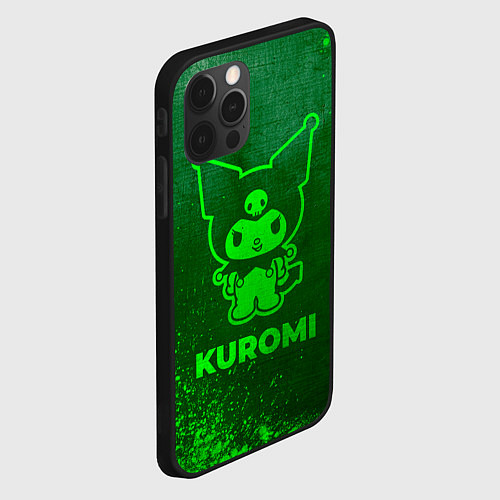 Чехол iPhone 12 Pro Kuromi - green gradient / 3D-Черный – фото 2