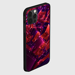 Чехол для iPhone 12 Pro Неоновая прозрачная геометрия, цвет: 3D-черный — фото 2