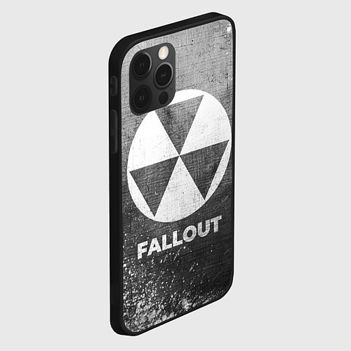 Чехол iPhone 12 Pro Fallout - grey gradient / 3D-Черный – фото 2