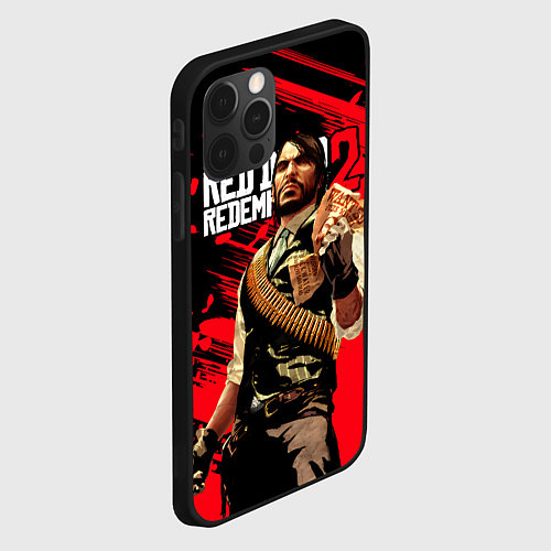 Чехол iPhone 12 Pro Red Dead Redemption 2 - Wanted / 3D-Черный – фото 2