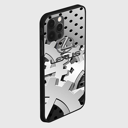 Чехол iPhone 12 Pro Lexus carbon steel / 3D-Черный – фото 2