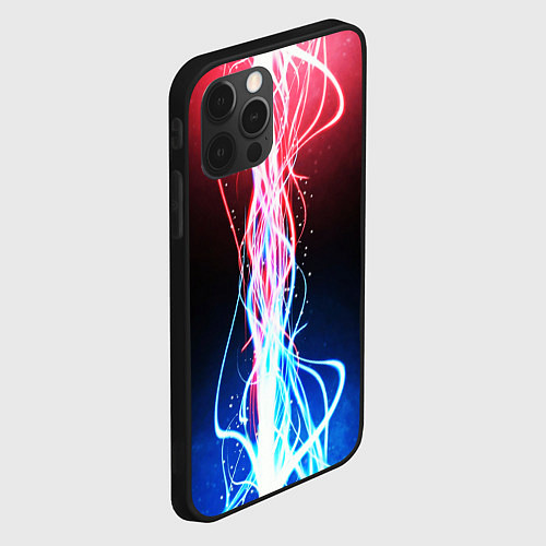 Чехол iPhone 12 Pro Молнии текстура / 3D-Черный – фото 2