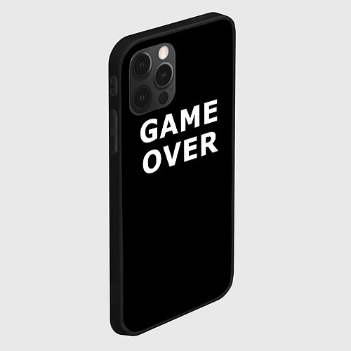 Чехол iPhone 12 Pro Game over white logo / 3D-Черный – фото 2