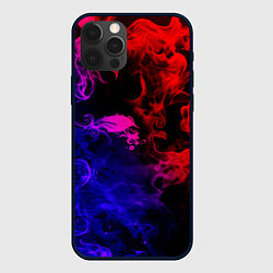 Чехол для iPhone 12 Pro Неоновый цветок в дыму, цвет: 3D-черный