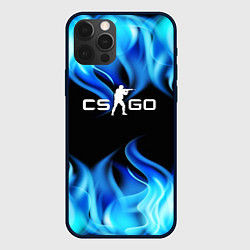 Чехол для iPhone 12 Pro CGGO blue flame, цвет: 3D-черный