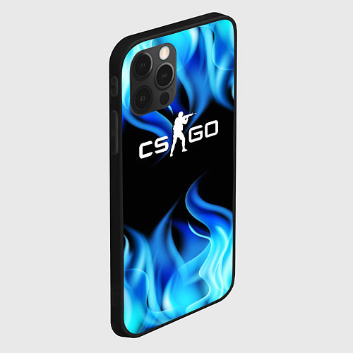 Чехол iPhone 12 Pro CGGO blue flame / 3D-Черный – фото 2