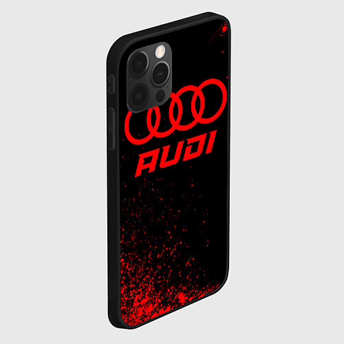 Чехол iPhone 12 Pro Audi - red gradient / 3D-Черный – фото 2