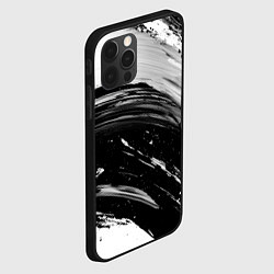 Чехол для iPhone 12 Pro Черно-белая абстракция - гранж чернила, цвет: 3D-черный — фото 2