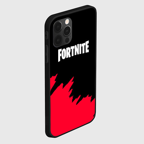 Чехол iPhone 12 Pro Fortnite розовые краски / 3D-Черный – фото 2