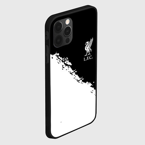 Чехол iPhone 12 Pro Liverpool fc белые краски / 3D-Черный – фото 2