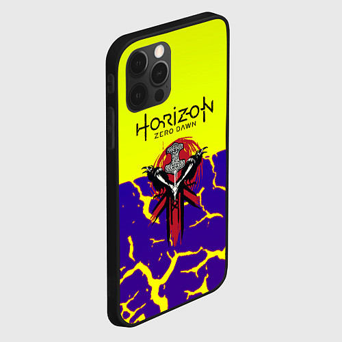 Чехол iPhone 12 Pro Horizon zero dawn разломы / 3D-Черный – фото 2