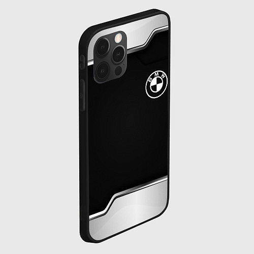 Чехол iPhone 12 Pro BMW авто текстура / 3D-Черный – фото 2