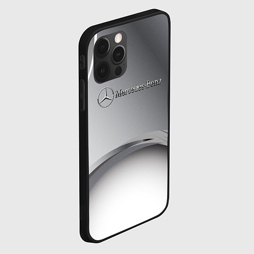 Чехол iPhone 12 Pro Mercedes benz grey / 3D-Черный – фото 2