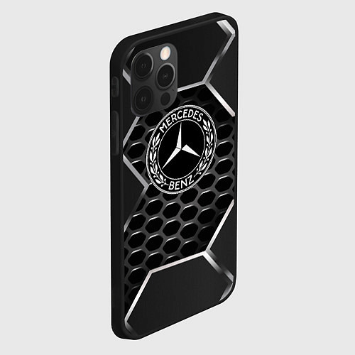 Чехол iPhone 12 Pro Mercedes carbon / 3D-Черный – фото 2