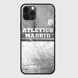 Чехол для iPhone 12 Pro Atletico Madrid - grey gradient посередине, цвет: 3D-черный