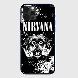 Чехол для iPhone 12 Pro Nirvana рок пес, цвет: 3D-черный