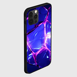 Чехол для iPhone 12 Pro Блестящие синие камни текстура, цвет: 3D-черный — фото 2