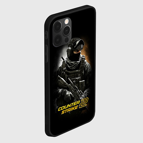 Чехол iPhone 12 Pro Counter strike спецназовец / 3D-Черный – фото 2