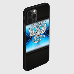 Чехол для iPhone 12 Pro Герб РФ абстракция соты, цвет: 3D-черный — фото 2
