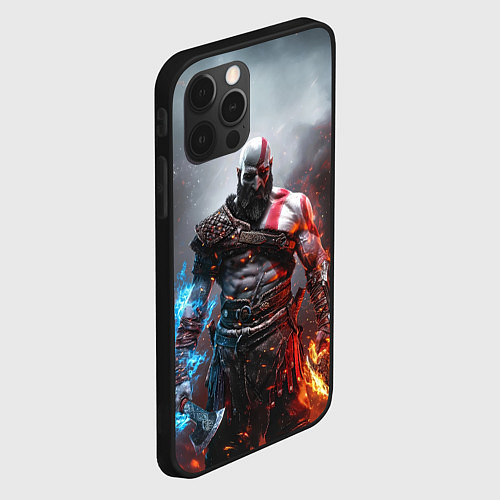 Чехол iPhone 12 Pro God of War Кратос / 3D-Черный – фото 2