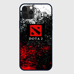 Чехол для iPhone 12 Pro Dota 2 брызги красок, цвет: 3D-черный