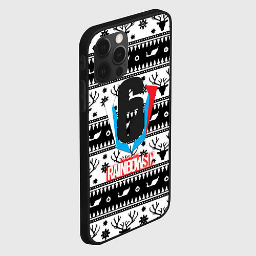 Чехол iPhone 12 Pro Rainbow six winter pattern / 3D-Черный – фото 2