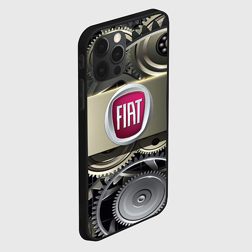 Чехол iPhone 12 Pro FIAT logo motors / 3D-Черный – фото 2