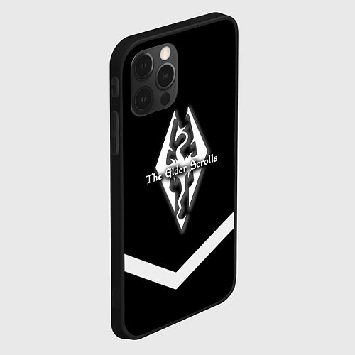 Чехол iPhone 12 Pro The Elder Scrolls geometry steel / 3D-Черный – фото 2