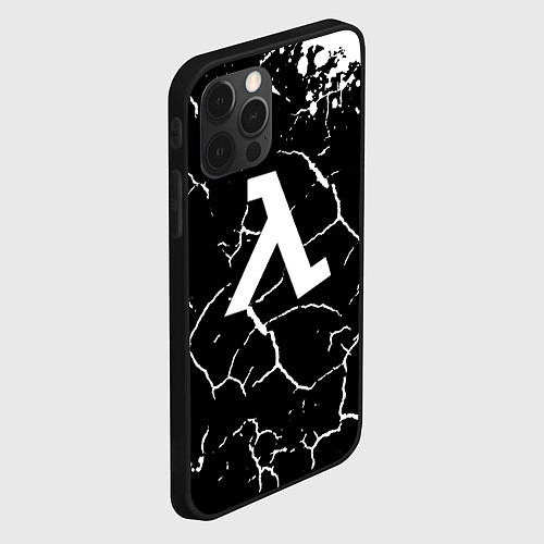 Чехол iPhone 12 Pro Half life pattern краски / 3D-Черный – фото 2