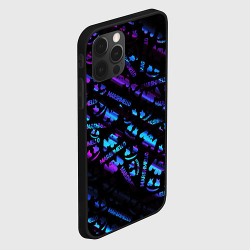 Чехол iPhone 12 Pro Marshmello neon club / 3D-Черный – фото 2