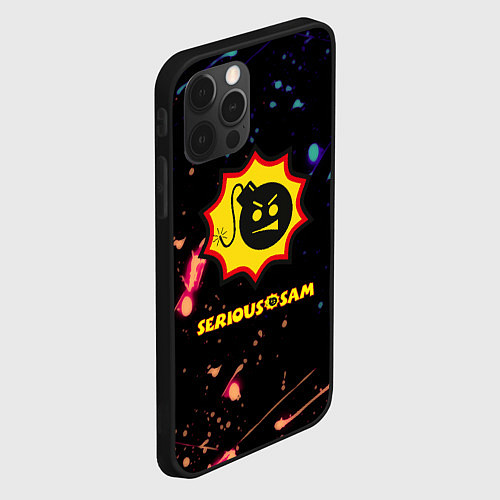 Чехол iPhone 12 Pro Serious Sam краски текстура / 3D-Черный – фото 2