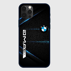 Чехол для iPhone 12 Pro BMW metal steel, цвет: 3D-черный