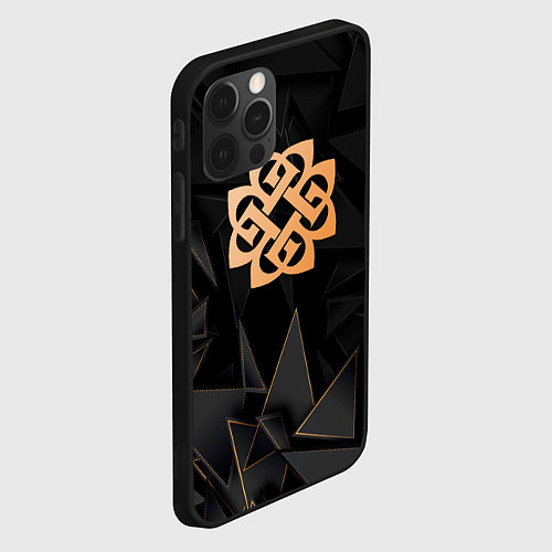 Чехол iPhone 12 Pro Breaking Benjamin golden poly / 3D-Черный – фото 2