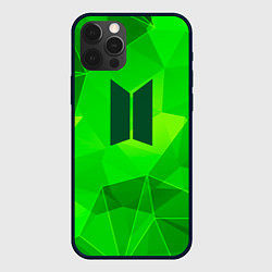 Чехол для iPhone 12 Pro BTS green poly, цвет: 3D-черный