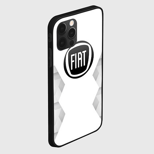 Чехол iPhone 12 Pro Fiat white poly / 3D-Черный – фото 2