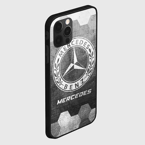 Чехол iPhone 12 Pro Mercedes - grey gradient / 3D-Черный – фото 2