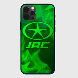 Чехол для iPhone 12 Pro JAC - green gradient, цвет: 3D-черный