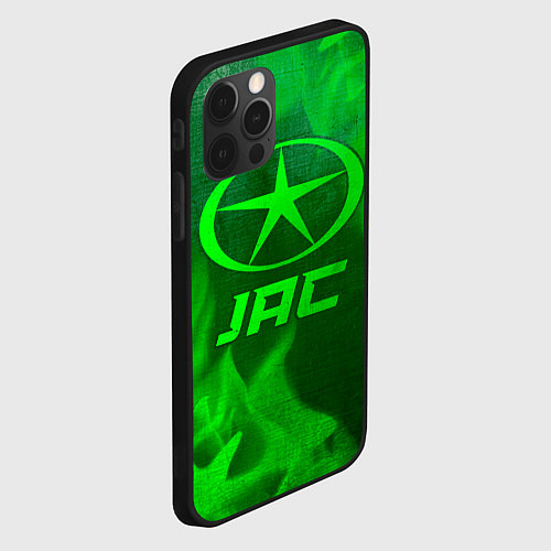 Чехол iPhone 12 Pro JAC - green gradient / 3D-Черный – фото 2