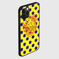 Чехол для iPhone 12 Pro Samurai fire logo steel, цвет: 3D-черный — фото 2