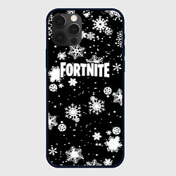 Чехол для iPhone 12 Pro Fortnite winter snow, цвет: 3D-черный