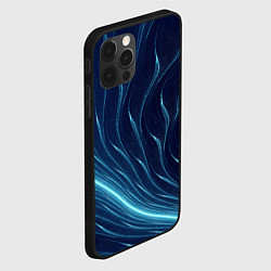 Чехол для iPhone 12 Pro Линии абстрактные неоновые, цвет: 3D-черный — фото 2